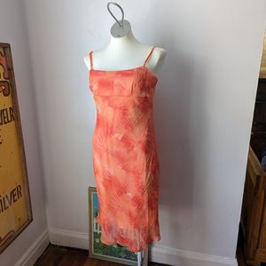 Vintage Orange Sherbet Floaty Spaghetti Strap Dress by City Triangles